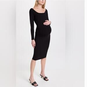HATCH Black Scoop Neck Long Sleeve Bodycon Maternity Dress Size Medium